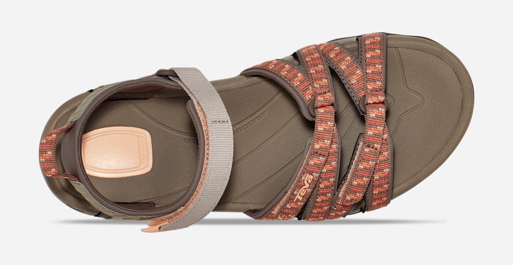 Women's Teva Tirra Hiking Sandals Brown / Orange | USA-1549