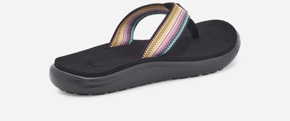 Women's Teva Voya Flip Flops Black Multicolor | USA-0123