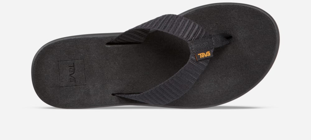 Women's Teva Voya Flip Flops Black | USA-8761