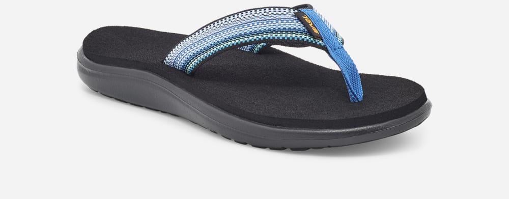 Women's Teva Voya Flip Flops Blue Multicolor | USA-0346