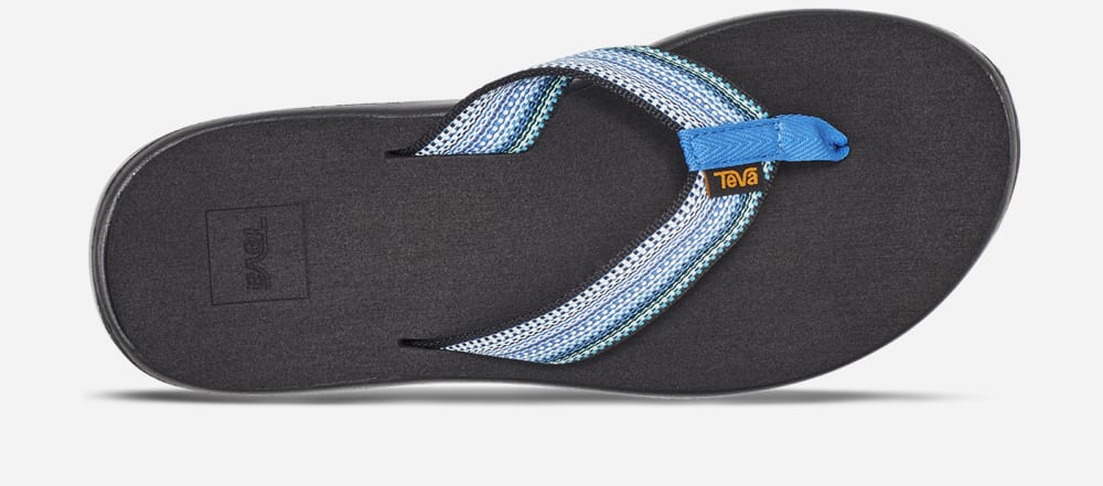 Women's Teva Voya Flip Flops Blue Multicolor | USA-0346