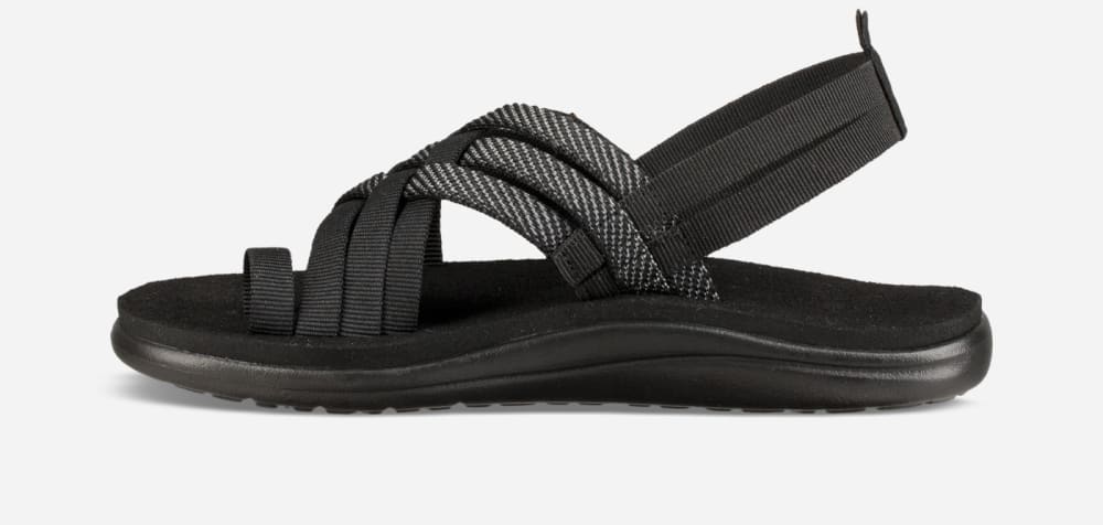 Women's Teva Voya Strappy Sandals Black | USA-6087