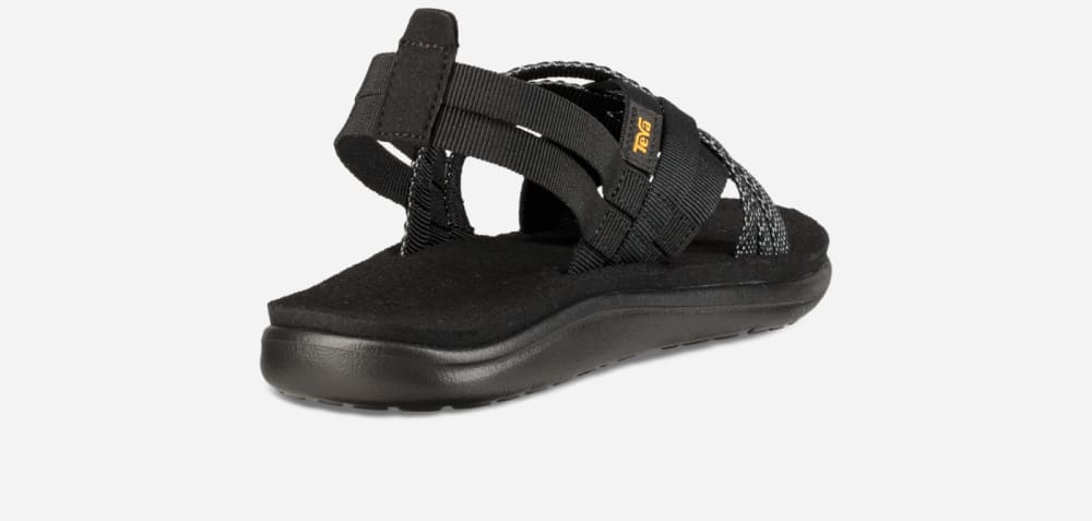 Women's Teva Voya Strappy Sandals Black | USA-6087