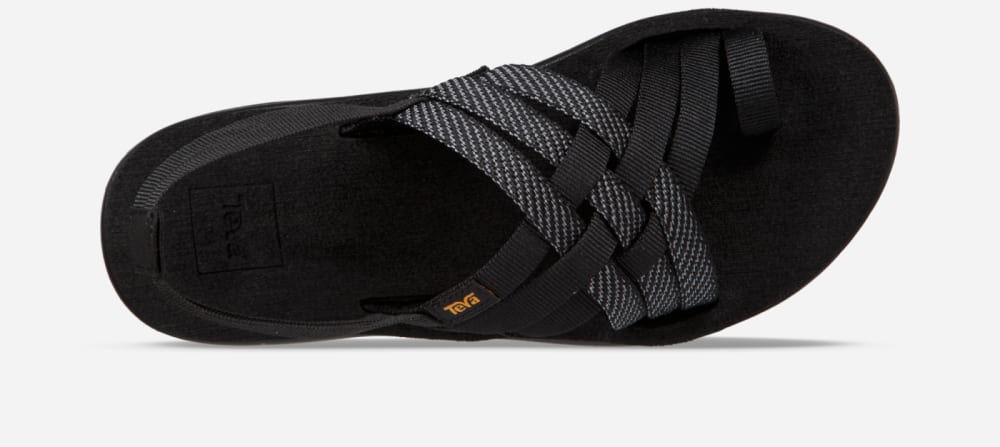 Women's Teva Voya Strappy Sandals Black | USA-6087