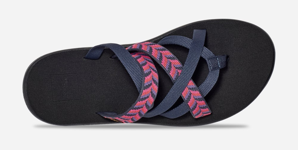 Women's Teva Voya Zillesa Flip Flops Navy | USA-5872