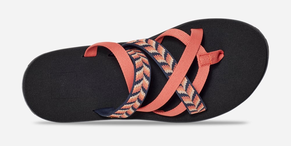 Women's Teva Voya Zillesa Flip Flops Orange | USA-9014