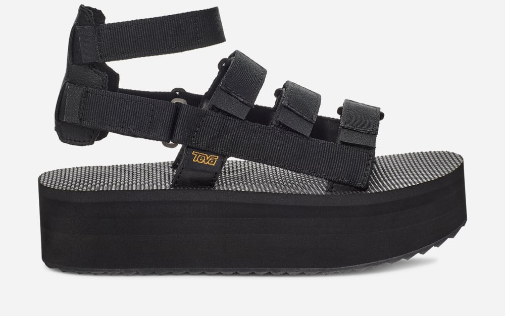 Men's Teva Flatform Mevia Platform Sandals Black | USA-4257