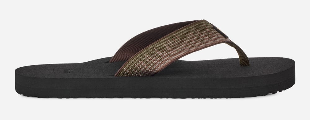 Men's Teva Mush II Flip Flops Dark Olive | USA-8149