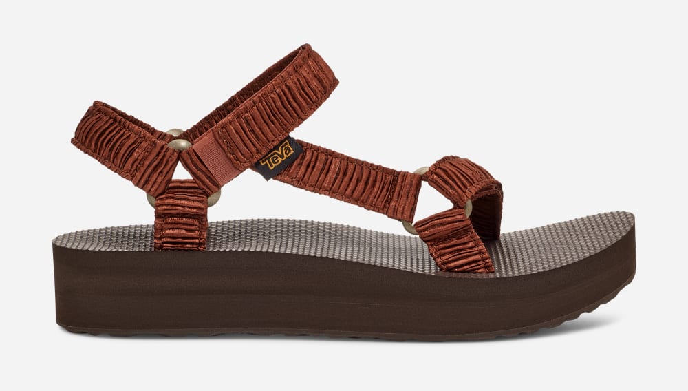 Women's Teva Midform Universal Satinya Sandals Chocolate | USA-9567