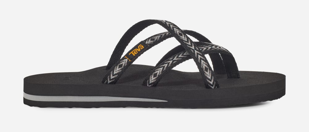 Women's Teva Olowahu Flip Flops Black | USA-1243