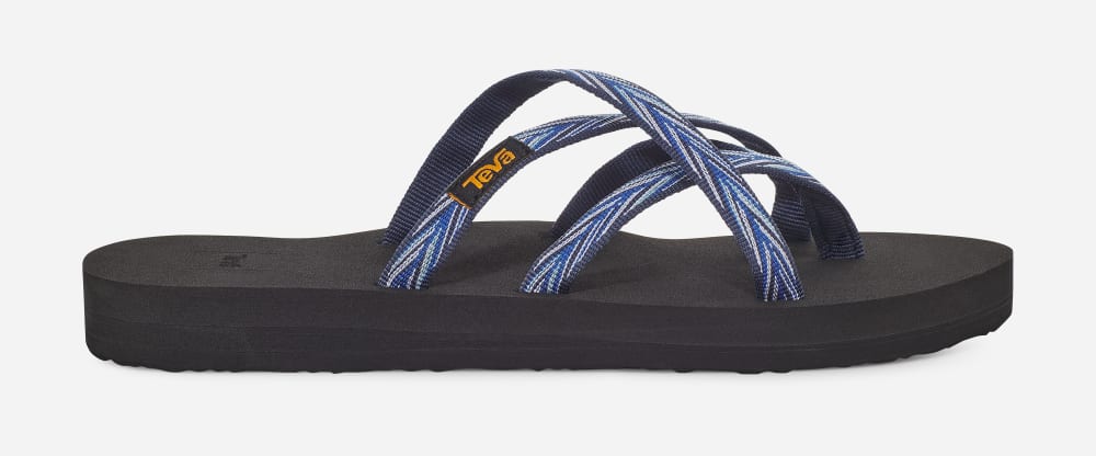 Women's Teva Olowahu Flip Flops Indigo | USA-7892