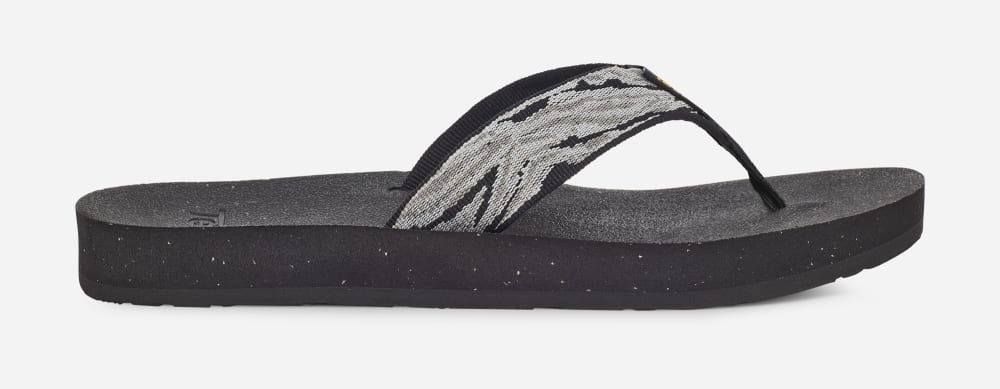 Women's Teva Reflip Flip Flops Black / White | USA-2108